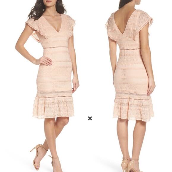 Foxiedoxie Makayla Flutter Trim Lace Dress - Picture 2 of 7